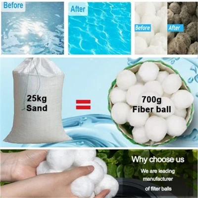 Vysoko kvalitné 50 mm guličky z modifikovaných vlákien na čistenie vody v ropnom poli a čistenie odpadových vôd