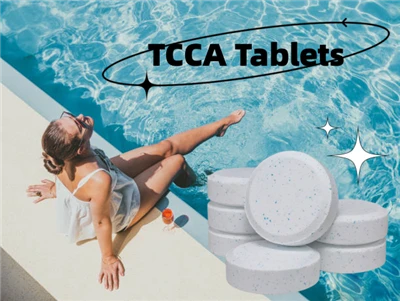 Multifunkčná čistiaca tableta Kyselina trichlórizokyanurová TCCA sa používa na dezinfekciu úpravy vody v bazénoch