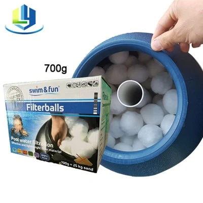 Dodávateľ Fiber Ball Swimming Pool Filter Media 700g Color Box Balenie