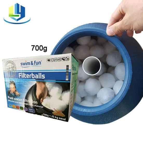 Dodávateľ Fiber Ball Swimming Pool Filter Media 700g Color Box Balenie